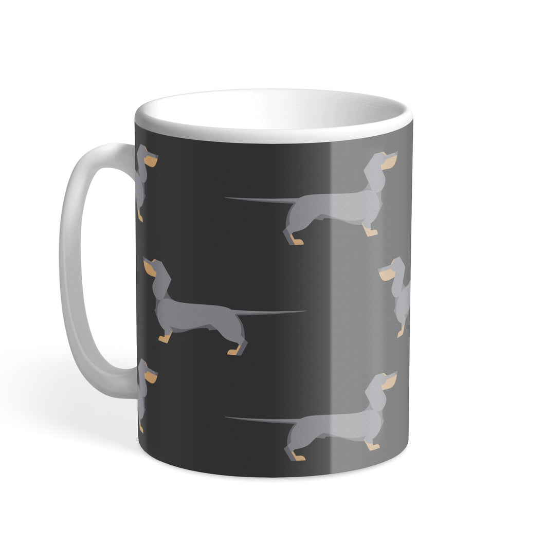 Blue Dachshund Designer Hound & Herringbone Mug
