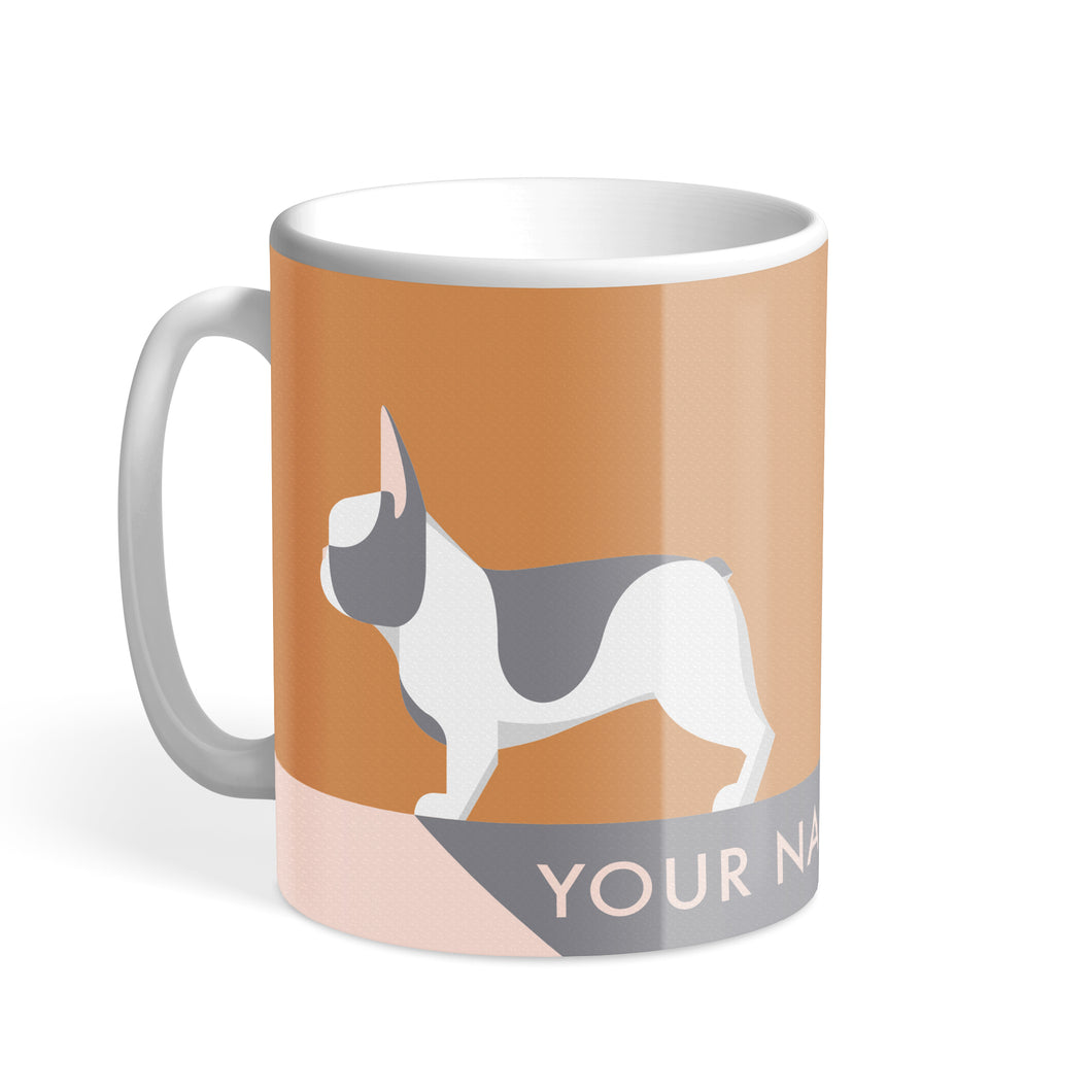 Blue Piebald French Bulldog Chroma Personalised Hound & Herringbone Mug