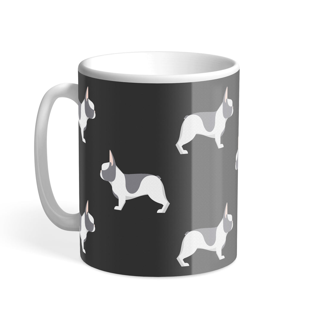 Blue Piebald French Bulldog Designer Hound & Herringbone Mug