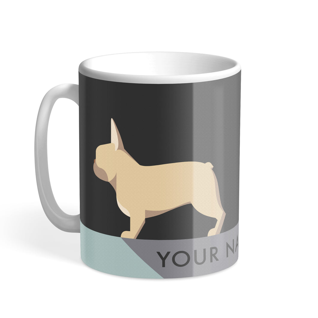 Fawn French Bulldog Designer Personalised Hound & Herringbone Mug
