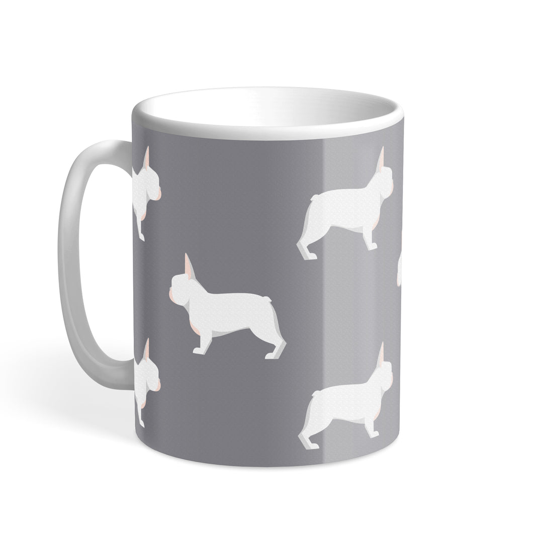 White French Bulldog Designer Hound & Herringbone Mug