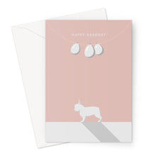 White French Bulldog Hound & Herringbone Birthday Card